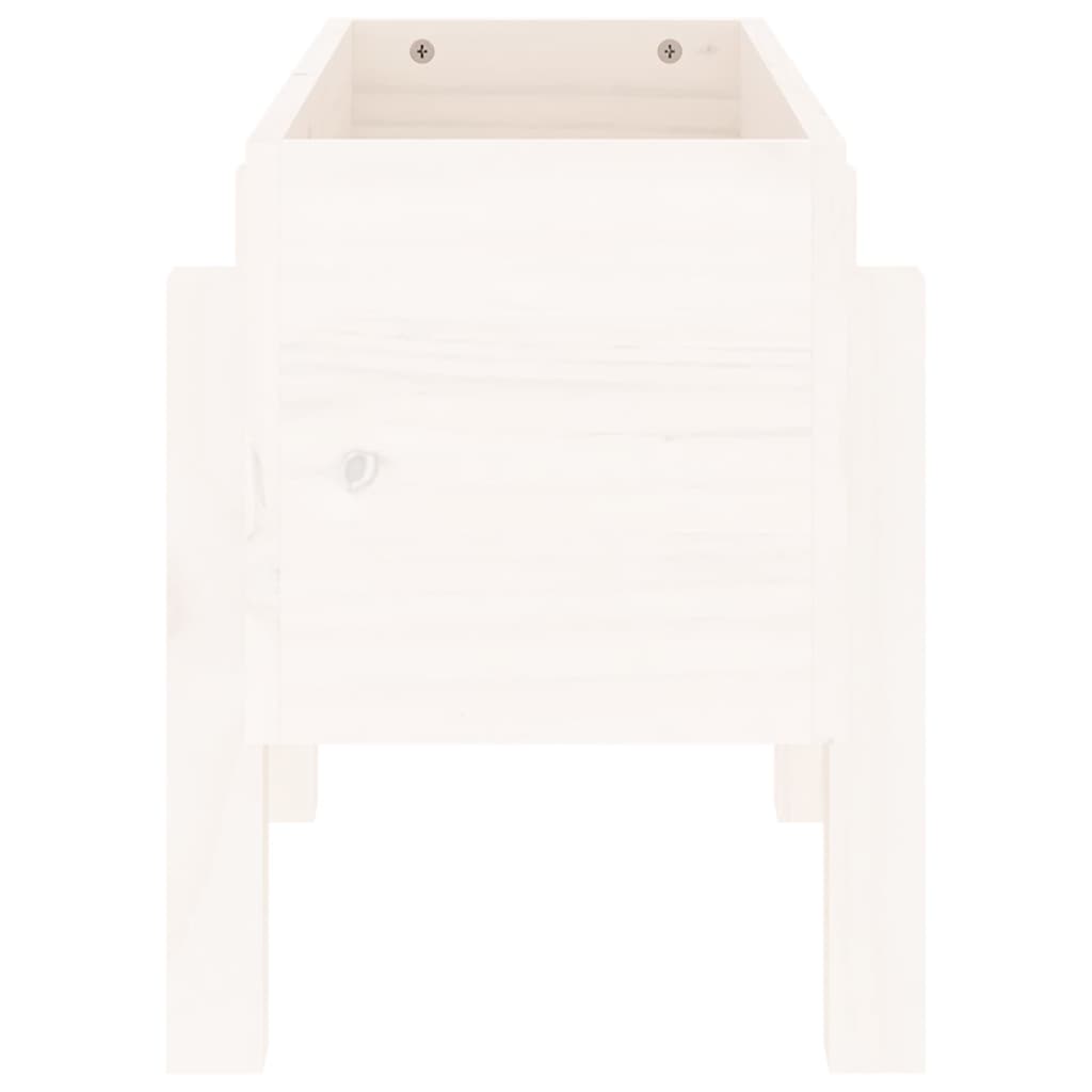 Garden Planter White 62x30x38 cm Solid Wood Pine