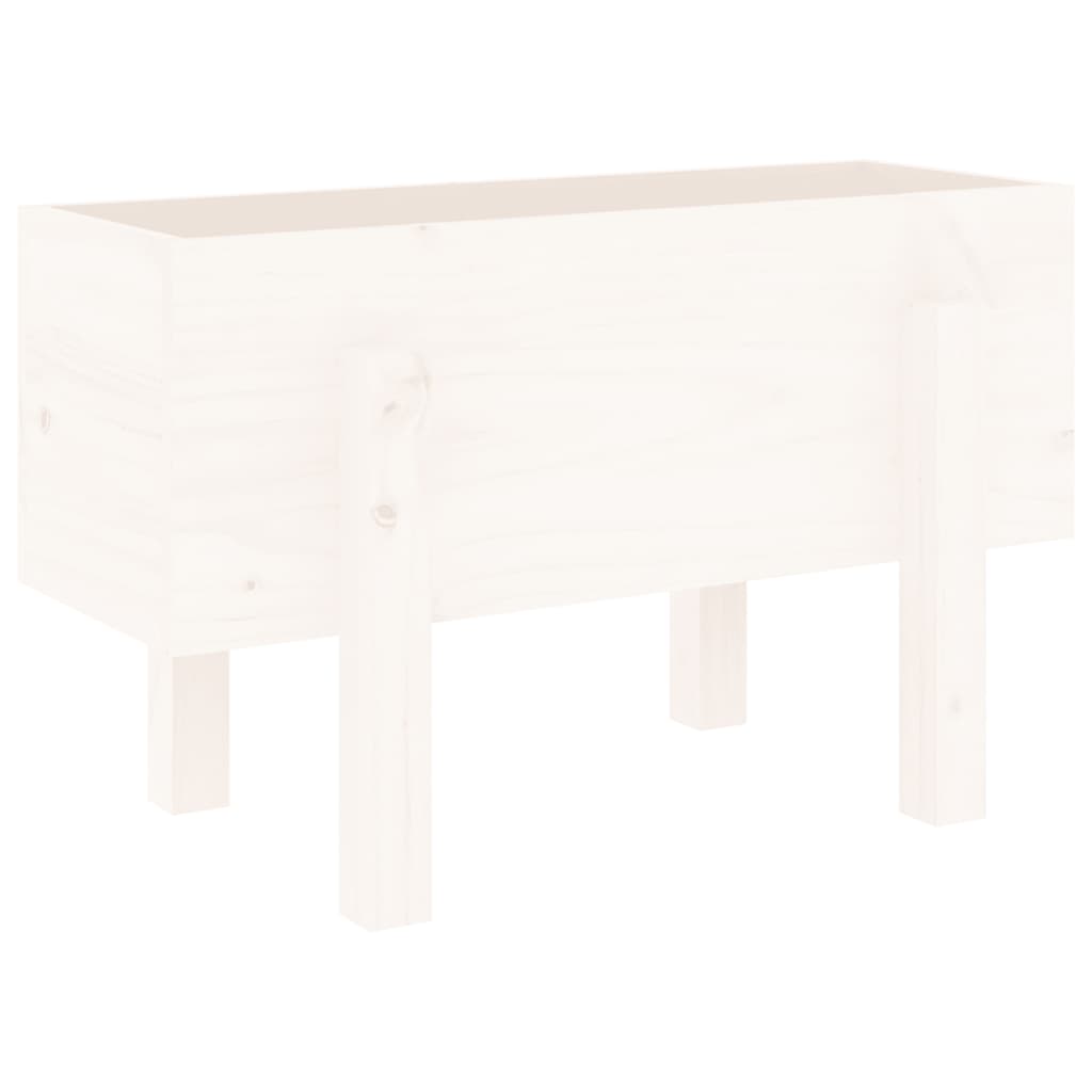 Garden Planter White 62x30x38 cm Solid Wood Pine