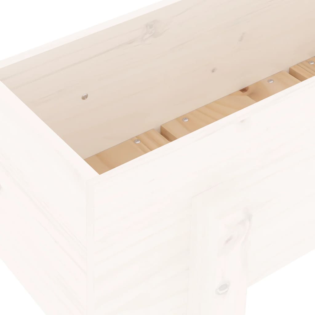 Garden Planter White 62x30x38 cm Solid Wood Pine