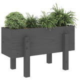 Garden Planter Grey 62x30x38 cm Solid Wood Pine