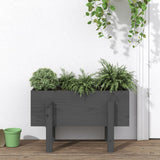 Garden Planter Grey 62x30x38 cm Solid Wood Pine