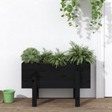 Garden Planter Black 62x30x38 cm Solid Wood Pine