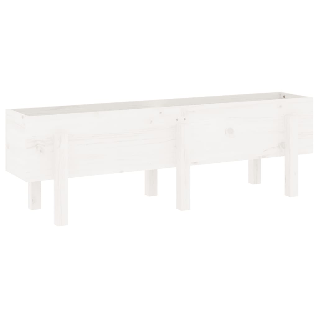 Garden Raised Bed White 121x30x38 cm Solid Wood Pine