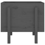 Garden Planter Grey 62x50x57 cm Solid Wood Pine