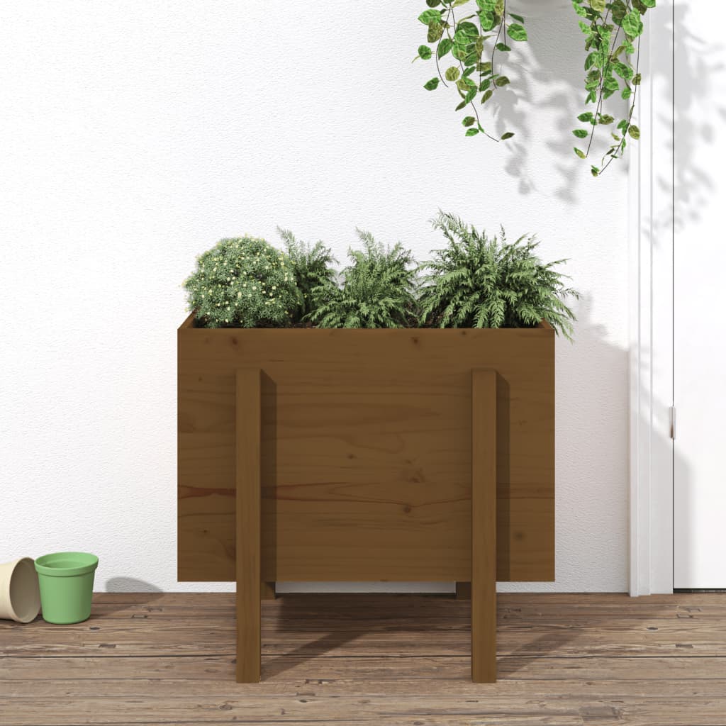 Garden Planter Honey Brown 62x50x57 cm Solid Wood Pine