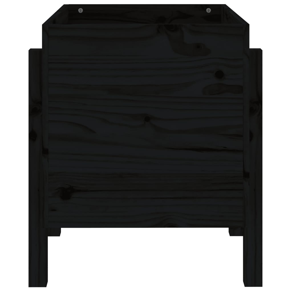 Garden Planter Black 62x50x57 cm Solid Wood Pine