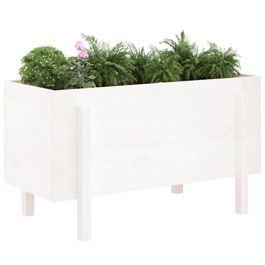 Garden Raised Bed White 101x50x57 cm Solid Wood Pine