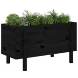 Garden Raised Bed Black 101x50x57 cm Solid Wood Pine