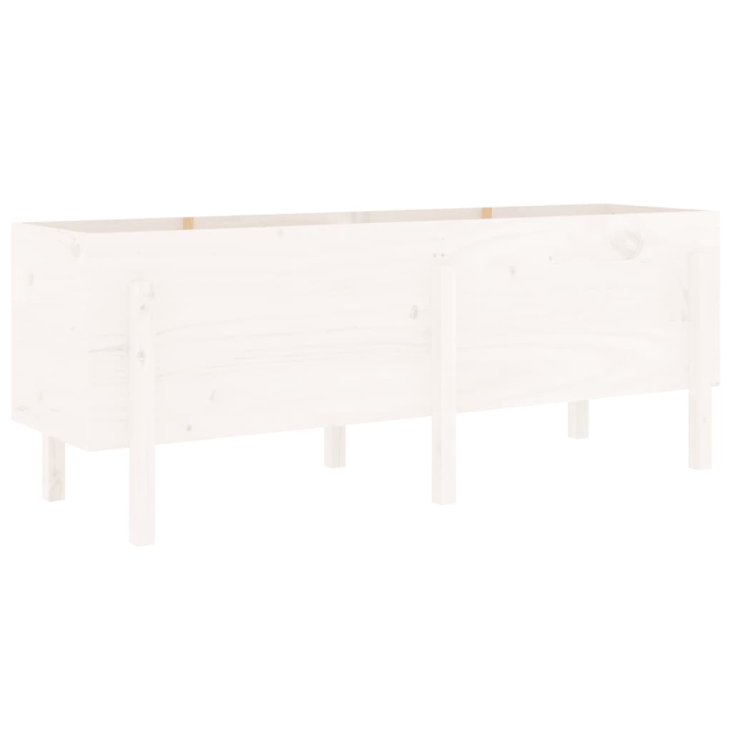 Garden Raised Bed White 160x50x57 cm Solid Wood Pine