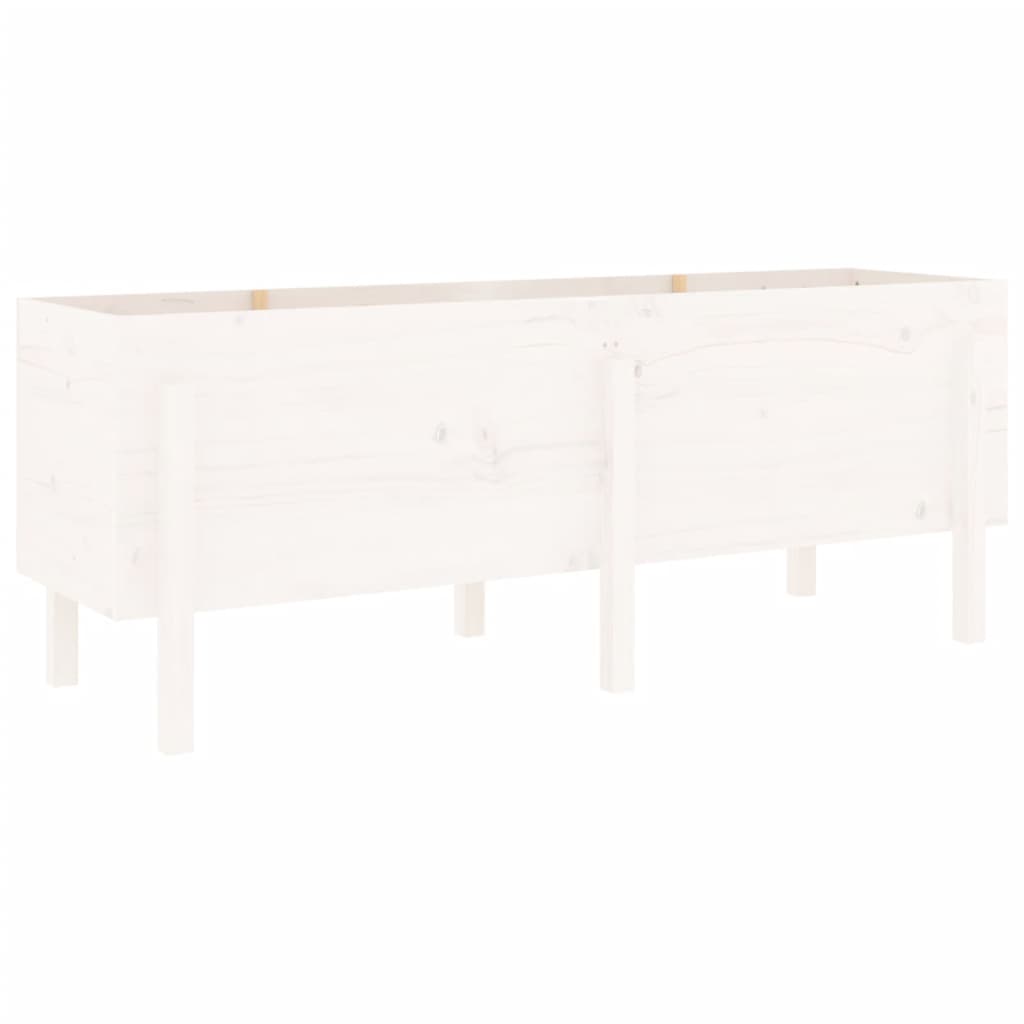 Garden Raised Bed White 160x50x57 cm Solid Wood Pine