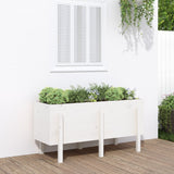 Garden Raised Bed White 121x50x57 cm Solid Wood Pine