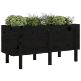 Garden Raised Bed Black 121x50x57 cm Solid Wood Pine