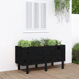 Garden Raised Bed Black 121x50x57 cm Solid Wood Pine