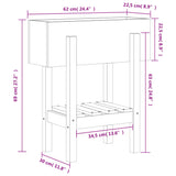 Garden Planter 62x30x69 cm Solid Wood Pine