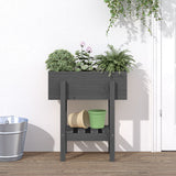 Garden Planter Grey 62x30x69 cm Solid Wood Pine