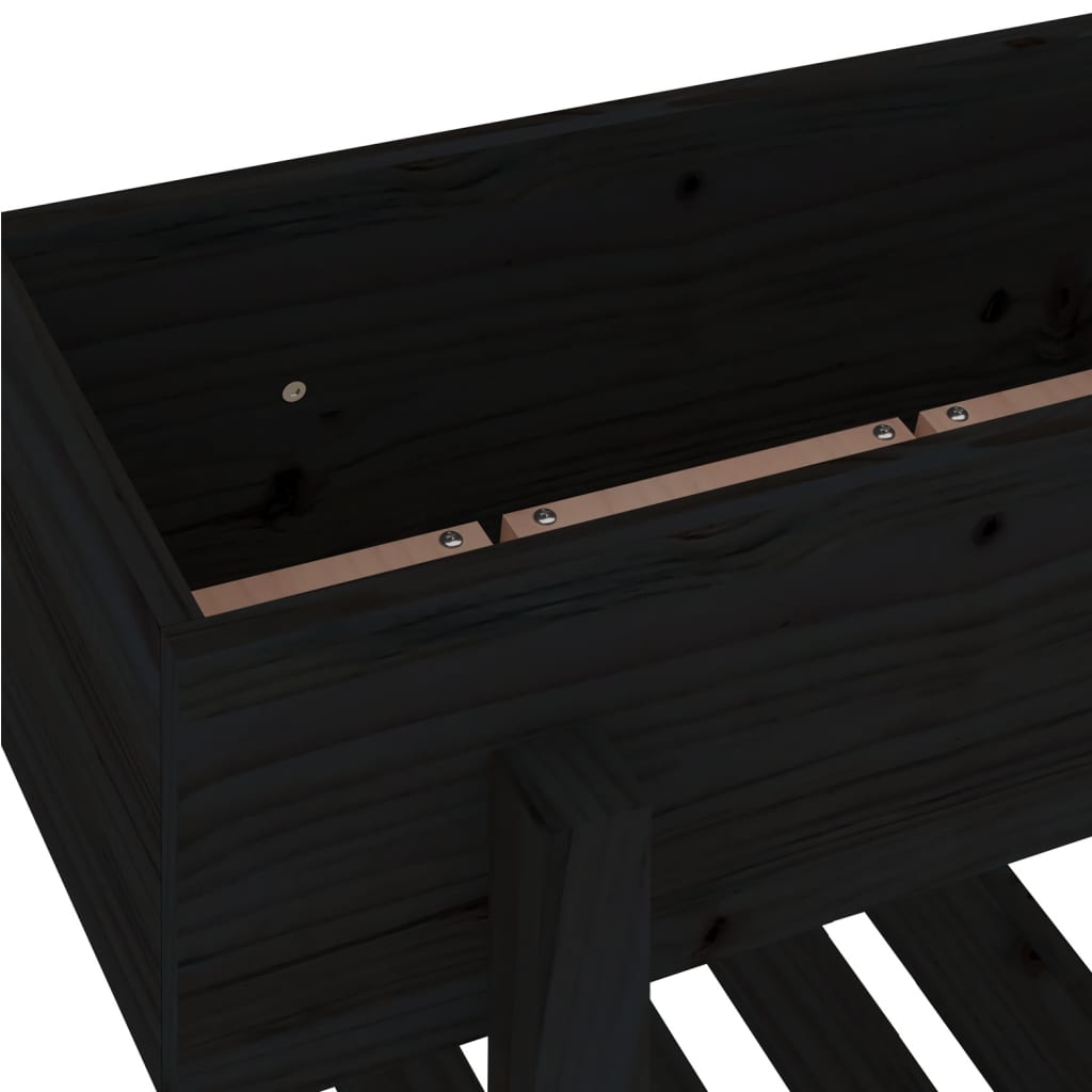 Garden Planter Black 62x30x69 cm Solid Wood Pine