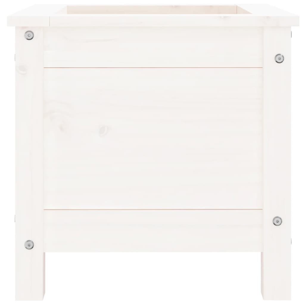 Garden Planter White 40x40x39 cm Solid Wood Pine