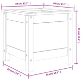 Garden Planter White 40x40x39 cm Solid Wood Pine