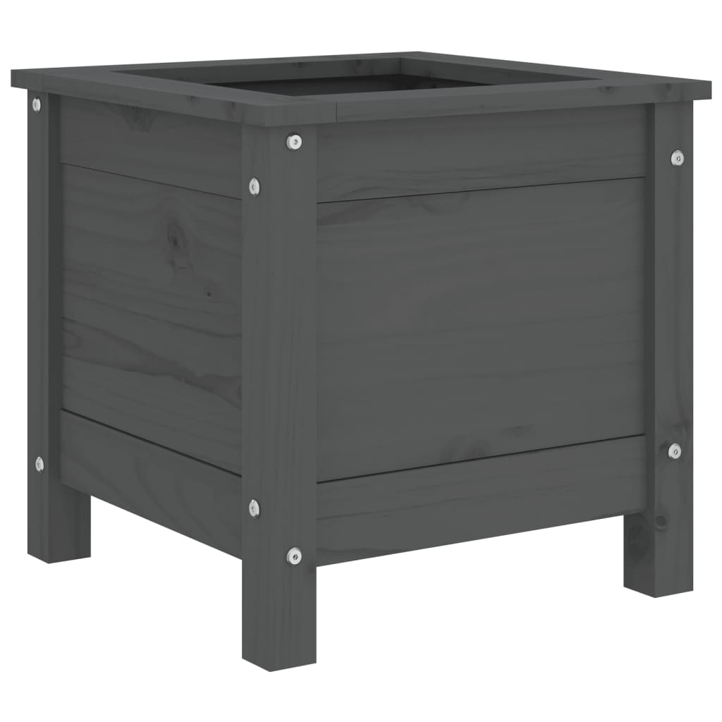 Garden Planter Grey 40x40x39 cm Solid Wood Pine