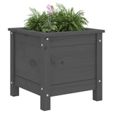 Garden Planter Grey 40x40x39 cm Solid Wood Pine