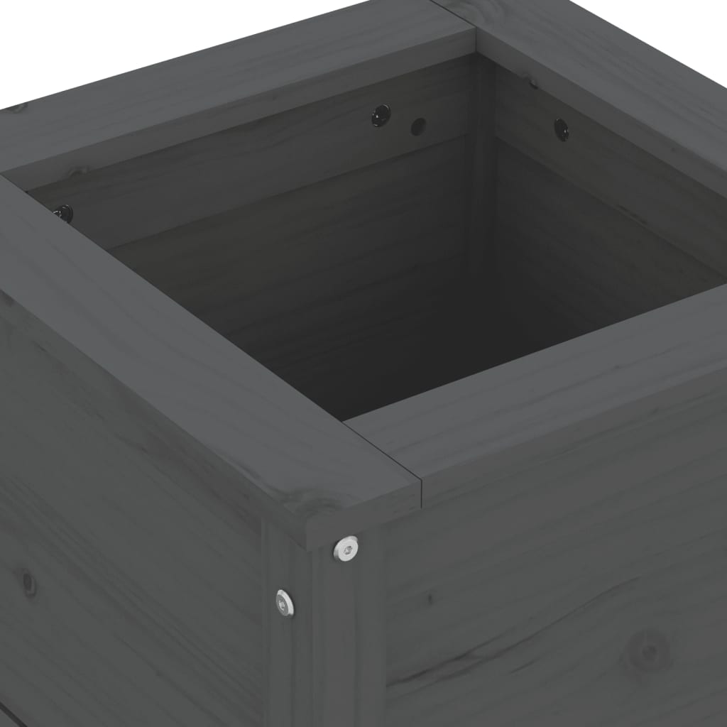 Garden Planter Grey 40x40x39 cm Solid Wood Pine