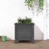 Garden Planter Grey 40x40x39 cm Solid Wood Pine