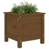 Garden Planter Honey Brown 40x40x39 cm Solid Wood Pine