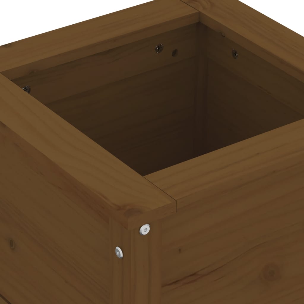 Garden Planter Honey Brown 40x40x39 cm Solid Wood Pine