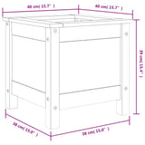 Garden Planter Black 40x40x39 cm Solid Wood Pine