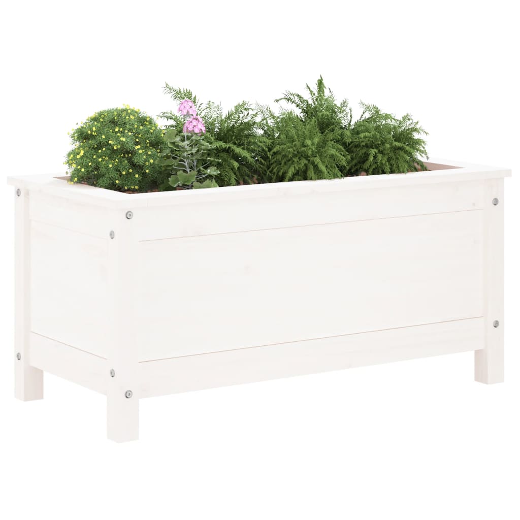 Garden Planter White 82.5x40x39 cm Solid Wood Pine