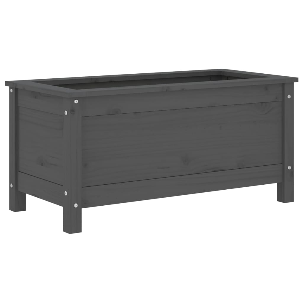 Garden Planter Grey 82.5x40x39 cm Solid Wood Pine