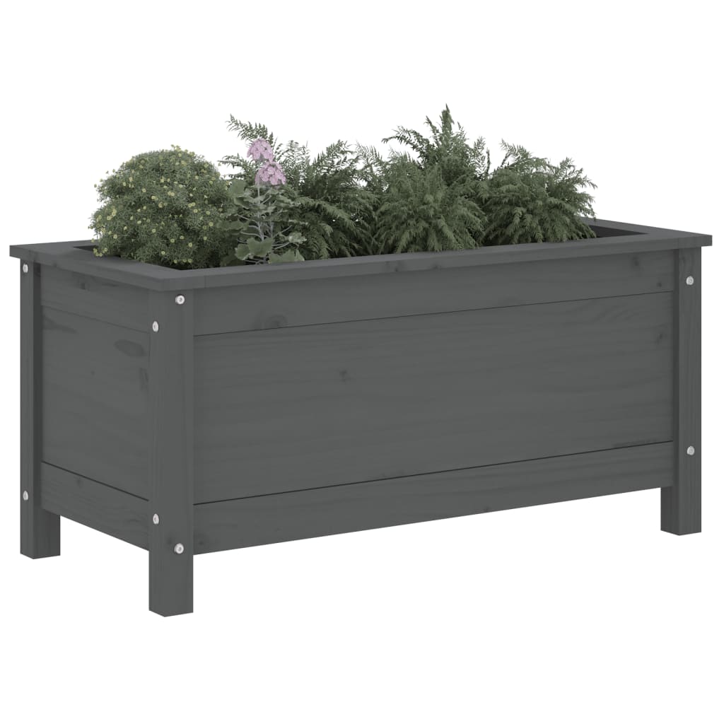 Garden Planter Grey 82.5x40x39 cm Solid Wood Pine