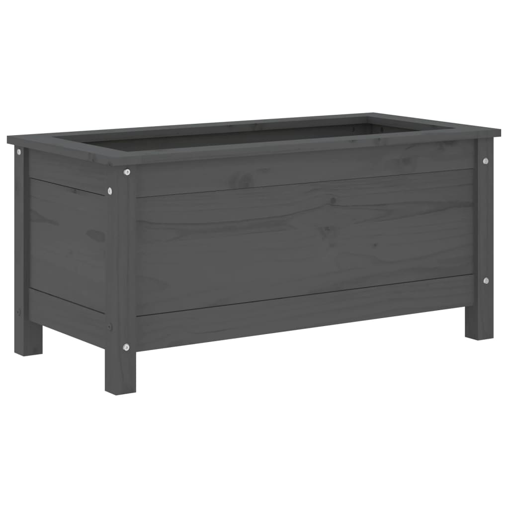 Garden Planter Grey 82.5x40x39 cm Solid Wood Pine