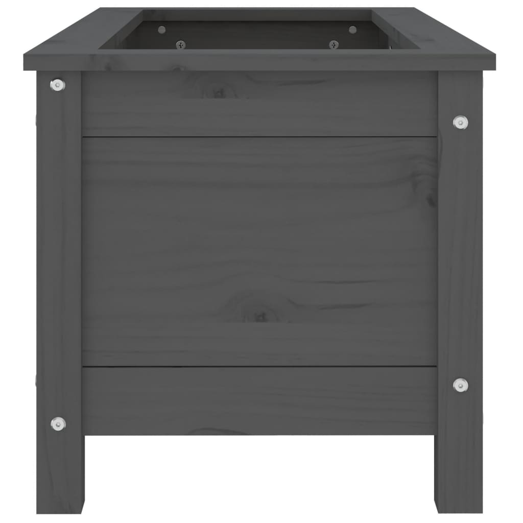 Garden Planter Grey 82.5x40x39 cm Solid Wood Pine