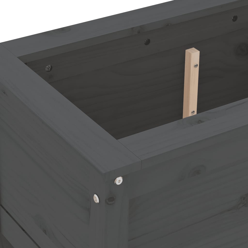 Garden Planter Grey 82.5x40x39 cm Solid Wood Pine