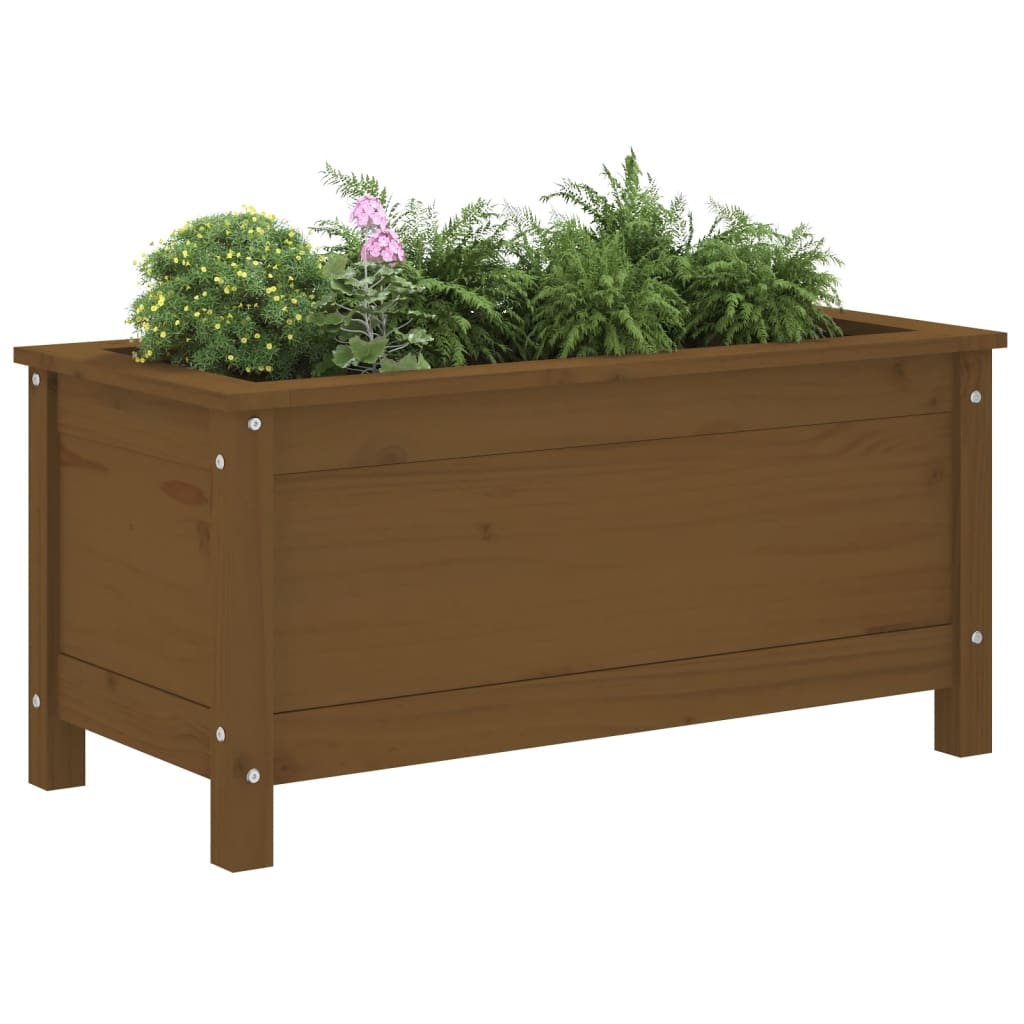 Garden Planter Honey Brown 82.5x40x39 cm Solid Wood Pine