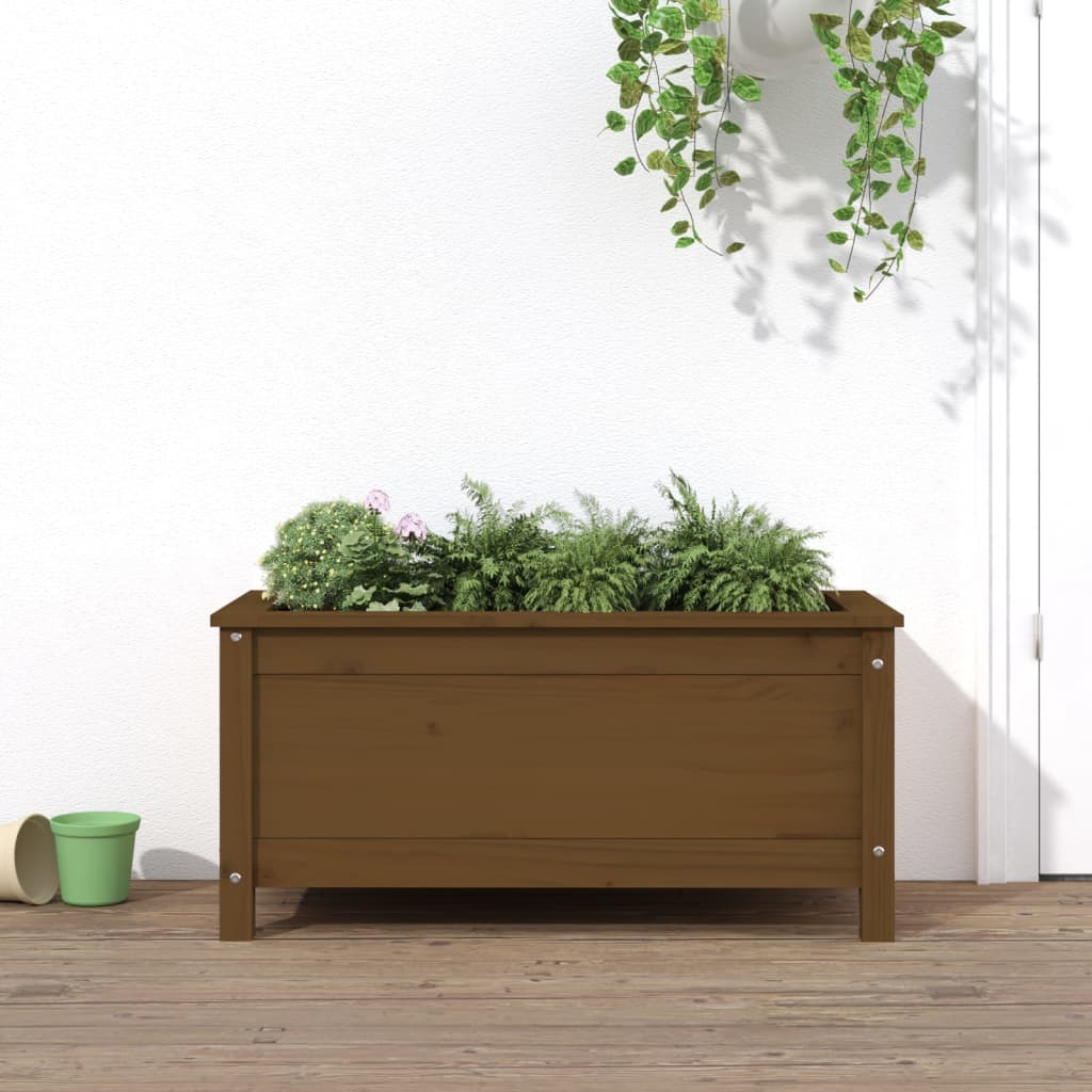 Garden Planter Honey Brown 82.5x40x39 cm Solid Wood Pine