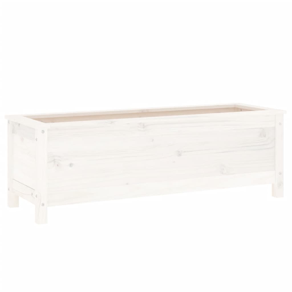 Garden Raised Bed White 119.5x40x39 cm Solid Wood Pine