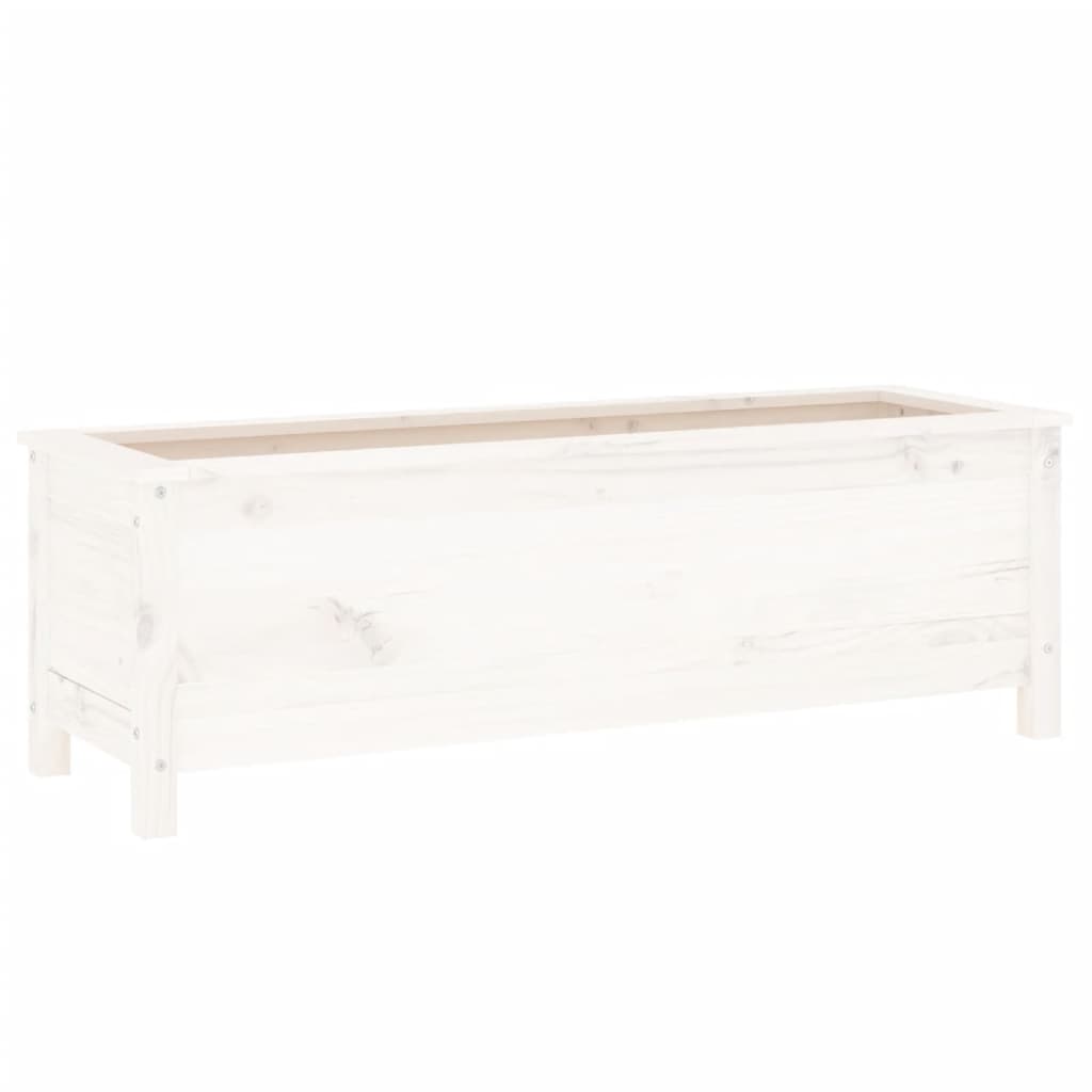 Garden Raised Bed White 119.5x40x39 cm Solid Wood Pine