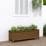 Garden Raised Bed Honey Brown 119.5x40x39 cm Solid Wood Pine