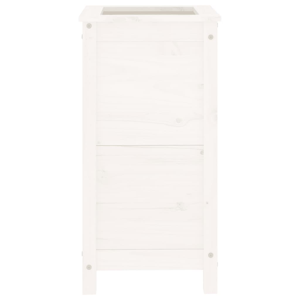 Garden Planter White 40x40x78 cm Solid Wood Pine