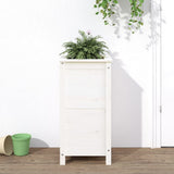 Garden Planter White 40x40x78 cm Solid Wood Pine