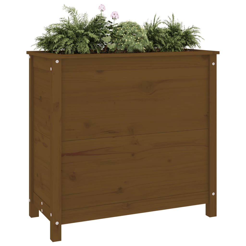 Garden Planter Honey Brown 82.5x40x78 cm Solid Wood Pine