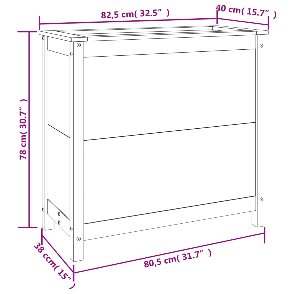 Garden Planter 82.5x40x78 cm Solid Wood Douglas
