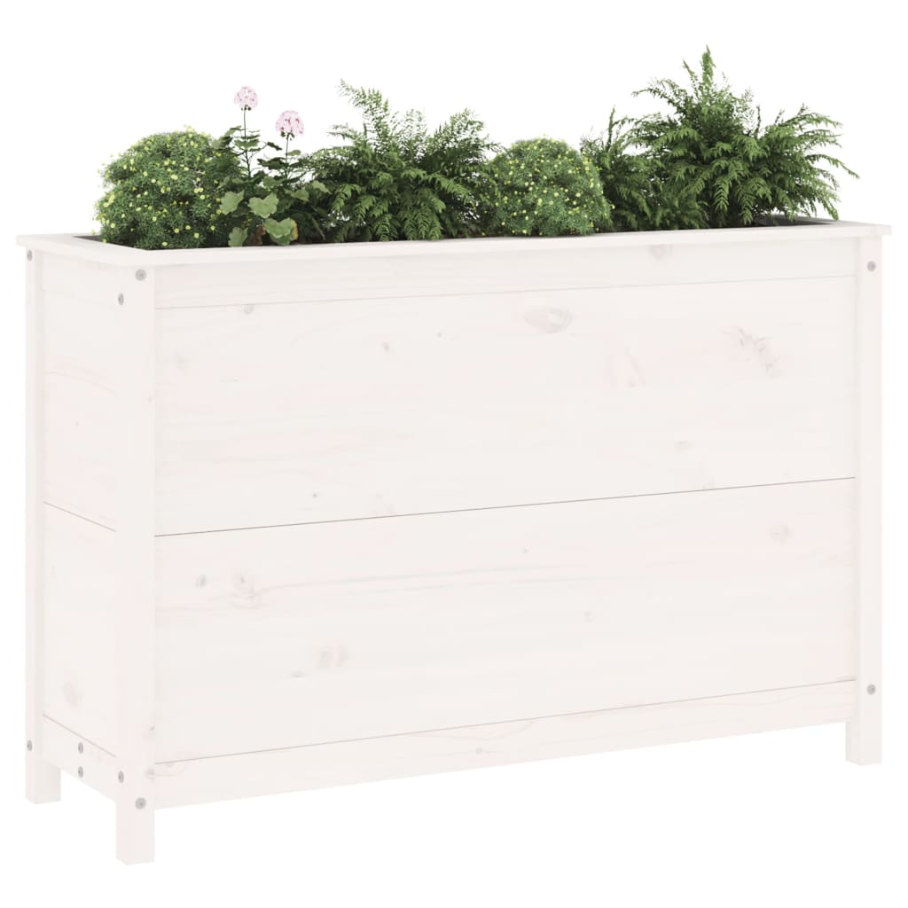 Garden Raised Bed White 119.5x40x78 cm Solid Wood Pine