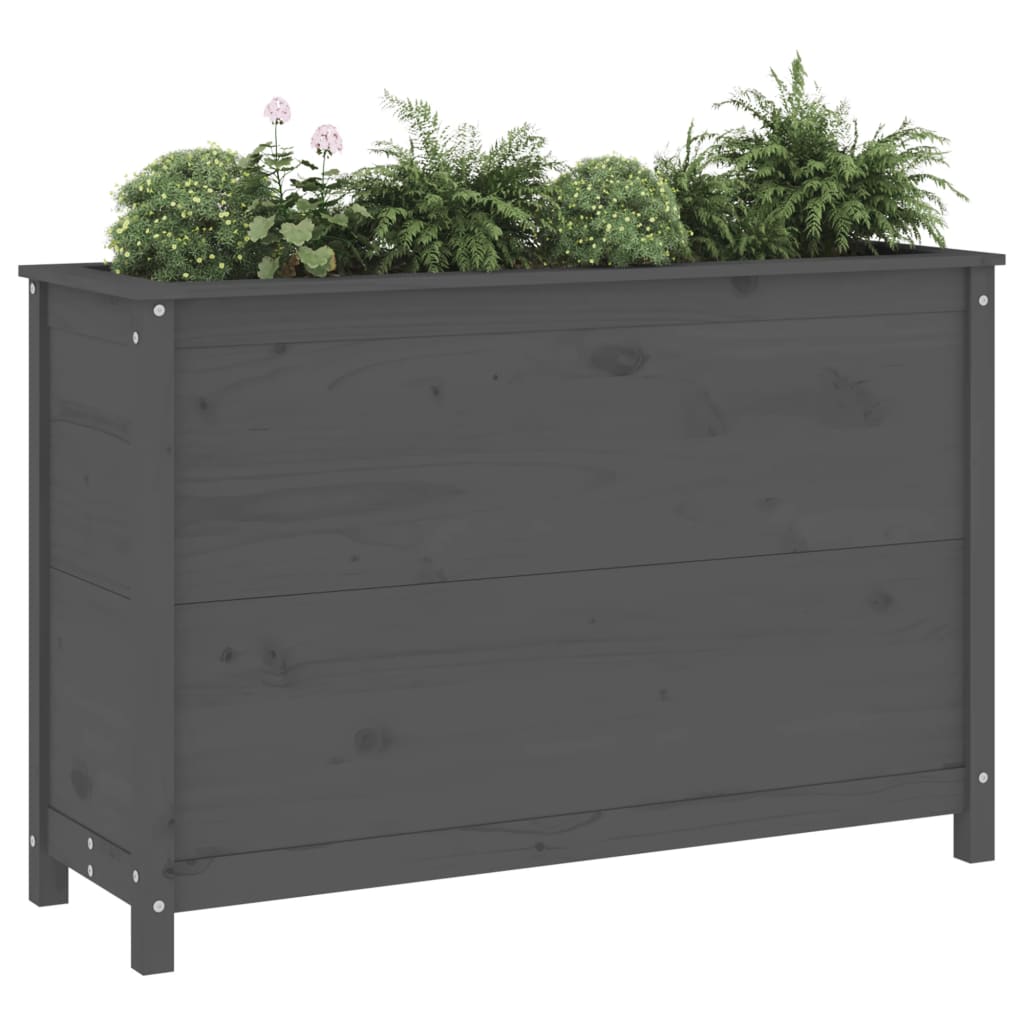 Garden Raised Bed Grey 119.5x40x78 cm Solid Wood Pine