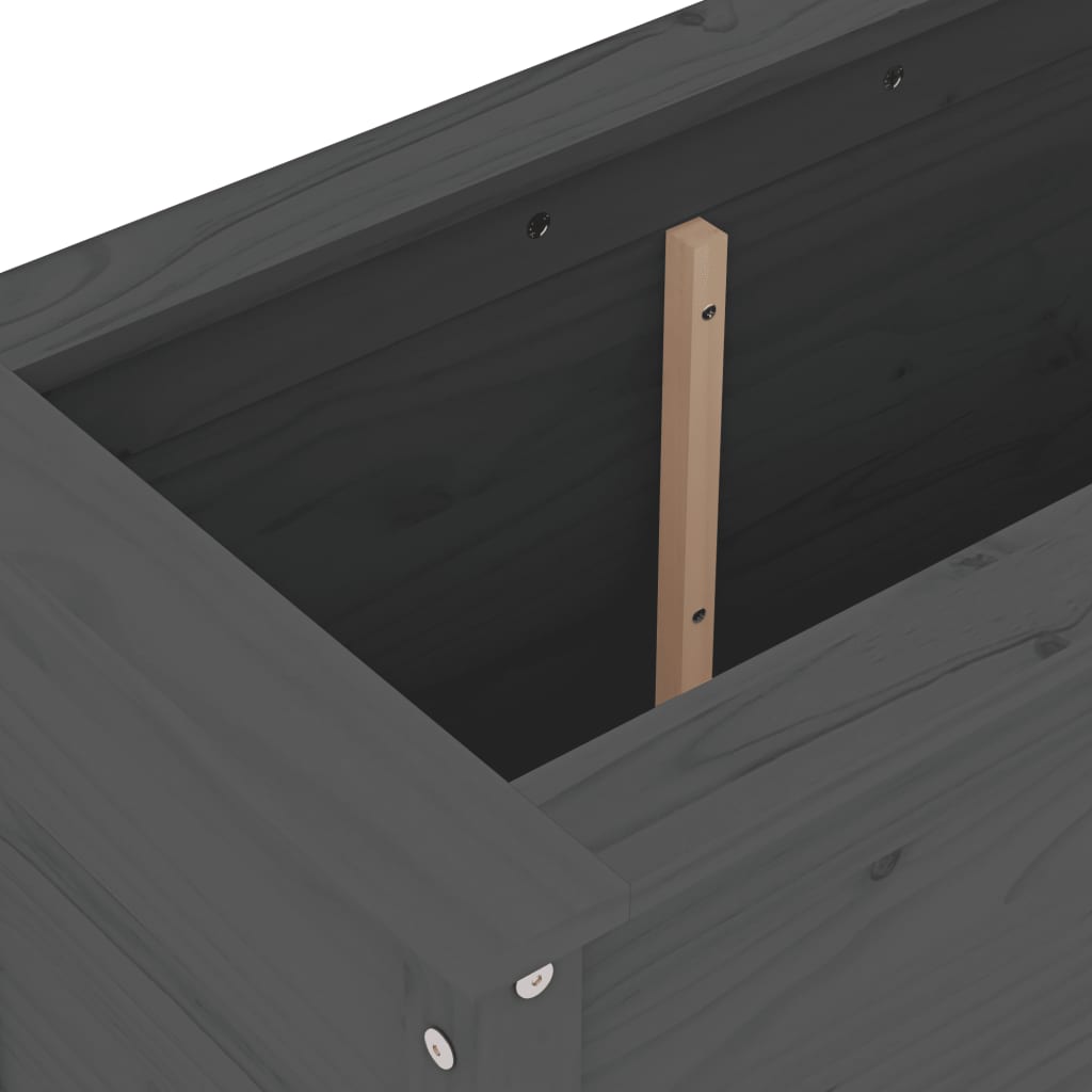 Garden Raised Bed Grey 119.5x40x78 cm Solid Wood Pine