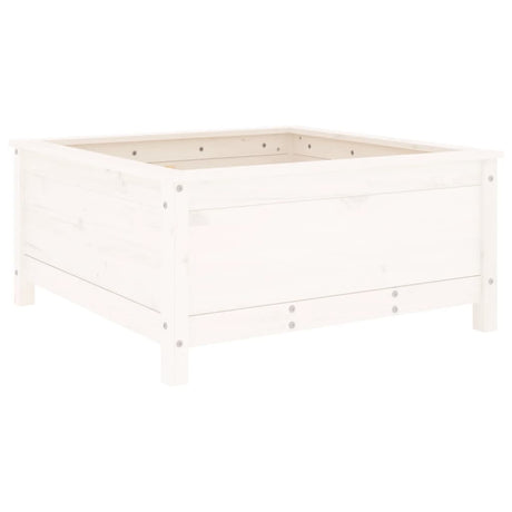 Garden Planter White 82.5x82.5x39 cm Solid Wood Pine