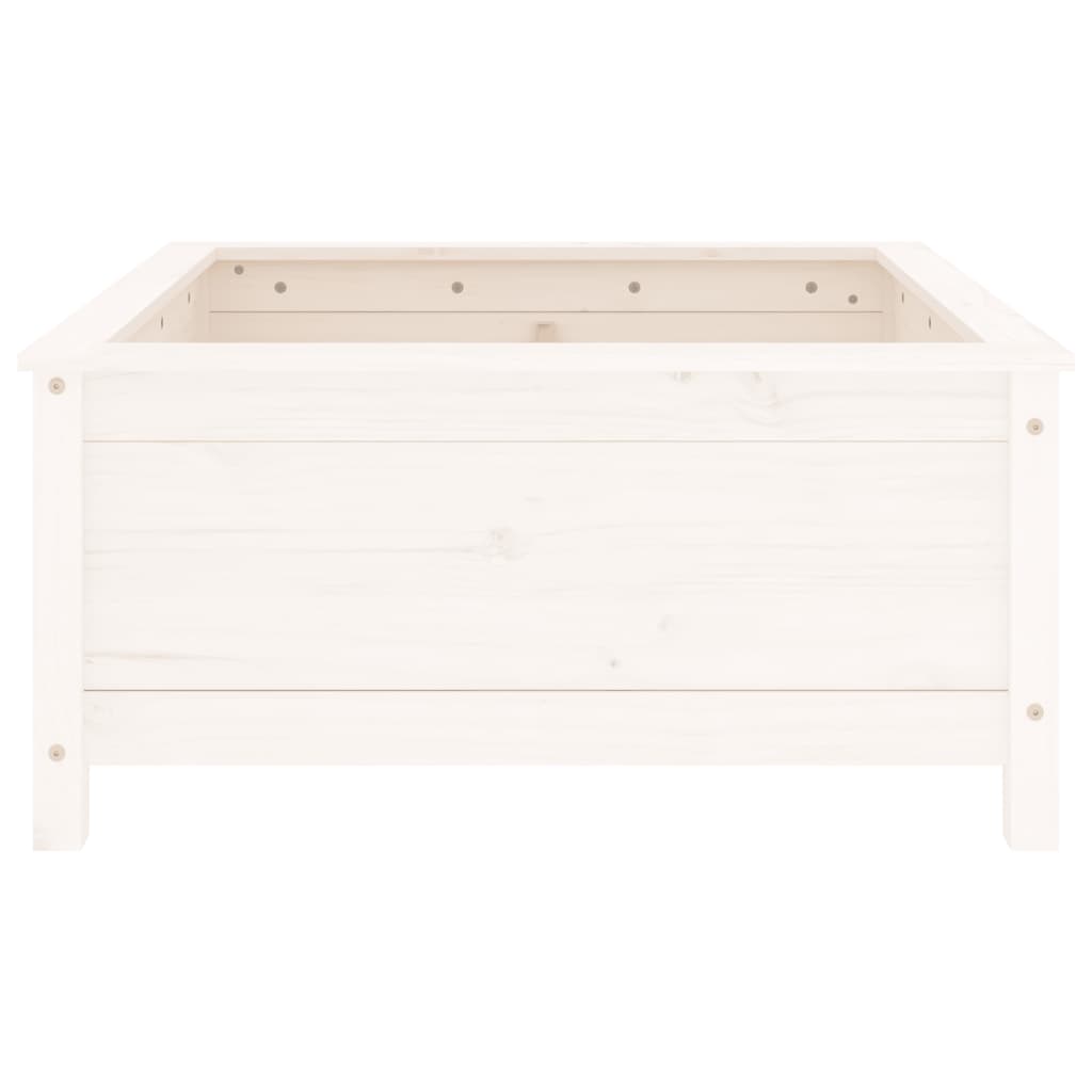 Garden Planter White 82.5x82.5x39 cm Solid Wood Pine