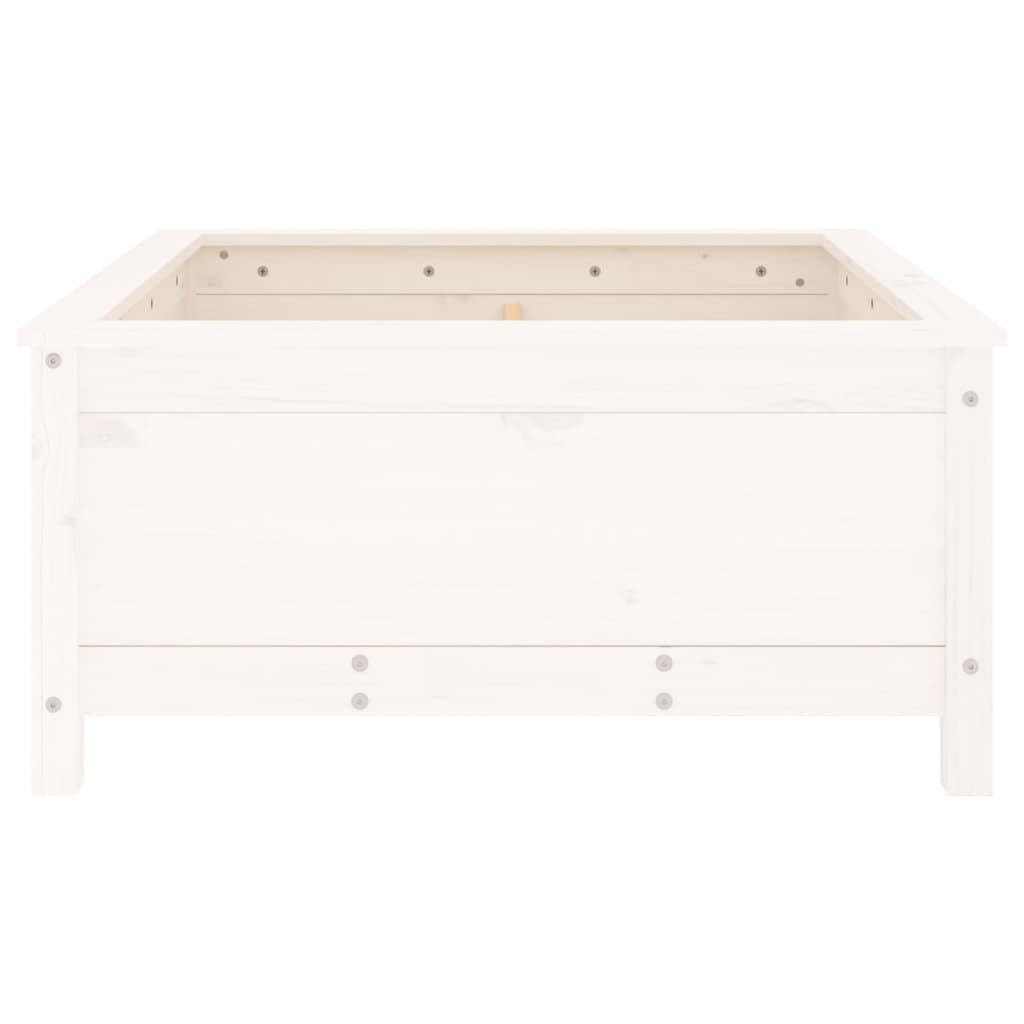 Garden Planter White 82.5x82.5x39 cm Solid Wood Pine